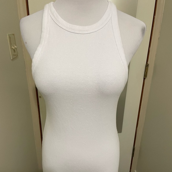 Zara White Ribbed Racerback Maxi Dress - Picture 2 of 8